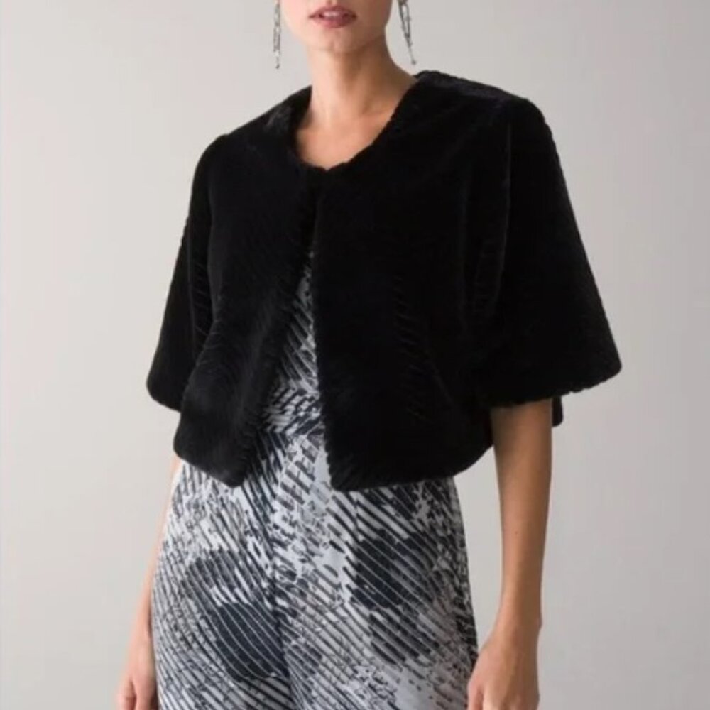 *NWT* WHBM Super Soft Faux Fur Bolero STYLE: 570337846 Size S - Picture 3 of 13